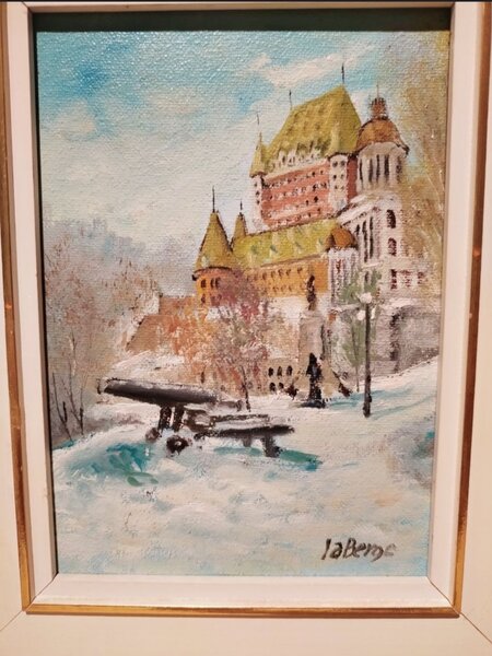 Tablou castelul Quebec, semnat la Berge